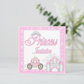 Invitation Princesse rose Coach et fête d'anniversaire de (Debout devant)