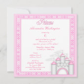 Invitation Princesse rose Coach et fête d'anniversaire de (Dos)