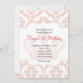 Invitation Princesse rose  Damas (Devant)