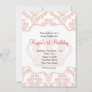 Invitation Princesse rose Damask