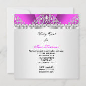 Invitation Princesse Rose Diamant Tiara fête d'anniversaire (Dos)