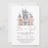 Invitation Princesse rose enchantée C'est un Baby shower de f (Devant)