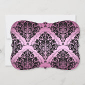 Invitation Princesse rose et noire Tiara Sweet 16 Anniversair (Dos)