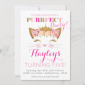 Invitation Princesse Rose Kitten Chat Anniversaire (Devant)