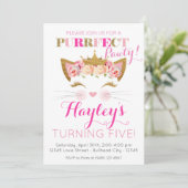 Invitation Princesse Rose Kitten Chat Anniversaire (Debout devant)