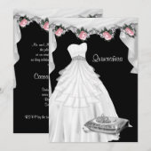 Invitation Princesse Rose Pâle Quinceanera (Devant / Derrière)