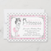 Invitation Princesse rose Premier anniversaire (Devant)