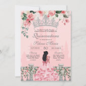 Invitation Princesse rose Quinceañera (Devant)