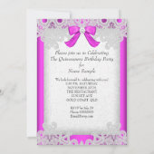 Invitation Princesse Rose Quinceanera Hot Rose Lace (Dos)
