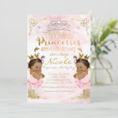 Invitation Princesse rose Tutu & Baby shower Couronne Twin Gi (Debout devant)