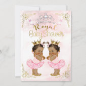 Invitation Princesse rose Tutu & Baby shower Couronne Twin Gi (Dos)