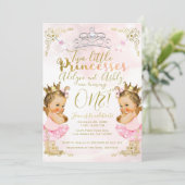 Invitation Princesse rose Tutu & Couronne Twin Girls Annivers (Debout devant)
