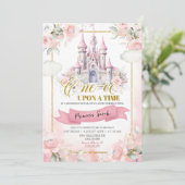 Invitation Princesse Rose Une Fois, Premier Anniversaire (Debout devant)