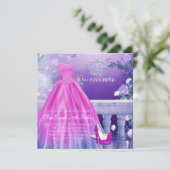 Invitation Princesse Rose Violet Quinceanera (Debout devant)
