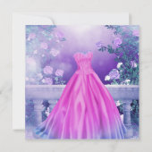Invitation Princesse Rose Violet Quinceanera (Dos)