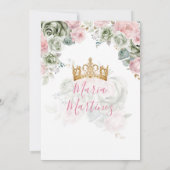 Invitation Princesse Roses Roses Roses Sage Floral Vert Mis Q (Dos)