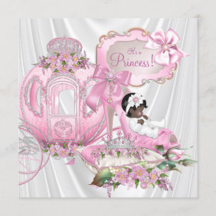 Invitation Princesse royale baby shower d'Afro-américain