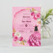 Invitation Princesse Royale Petite Quinceañera (Debout devant)