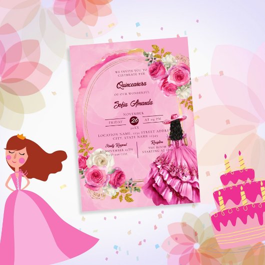 Invitation Princesse Royale Petite Quinceañera