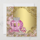 Invitation Princesse Royale Quinceañera Rose et Or (Dos)