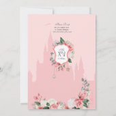 Invitation Princesse royale rose et argent Quinceanera (Dos)