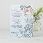 Invitation Princesse Sirène Gelée Thème de Fête d'Hiver (Debout devant)