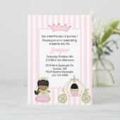 Invitation Princesse Thème Baby Girl Premier anniversaire (Debout devant)