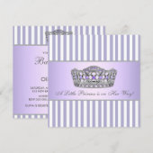 Invitation Princesse Tiara Lavender Purple Baby Girl Douche (Devant / Derrière)