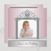 Invitation Princesse Tiara Photo Princesse Anniversaire (Devant / Derrière)