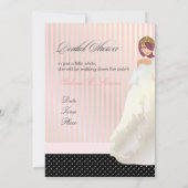 Invitation Princesse + tiara/rayures/pois/douche nuptiale (Dos)