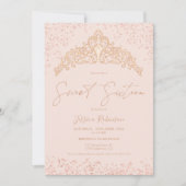 Invitation Princesse tiara rose or parties scintillant photo (Devant)