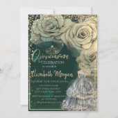 Invitation Princesse, Tiare d'or, Roses de diamants (Devant)