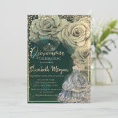 Invitation Princesse, Tiare d'or, Roses de diamants (Debout devant)