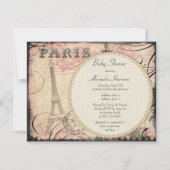 Invitation Princesse Tour Eiffel et baby shower de lustre (Dos)