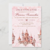 Invitation Princesse troisième anniversaire conte de fées mag (Devant)