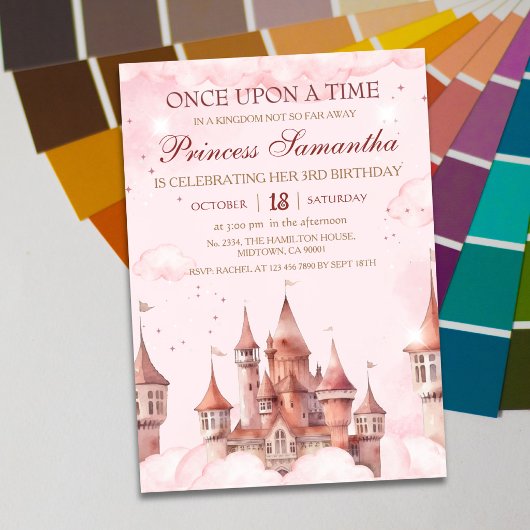 Invitation Princesse troisième anniversaire conte de fées mag