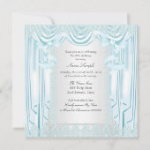 Invitation Princesse Turquoise Lace Tiara White Anniversaire  (Dos)