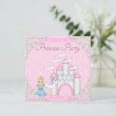Invitation Princesse, Unicorne et Castle Pink Princess Party (Debout devant)