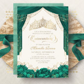 Invitation Princesse verte Floral Quinceanera