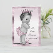 Invitation Princesse vintage mignonne baby shower (Debout devant)