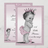 Invitation Princesse vintage mignonne baby shower (Devant / Derrière)