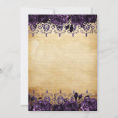 Invitation Princesse vintage Papillon pourpre Quinceañera (Dos)