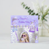 Invitation Princesse violette fête d'anniversaire (Debout devant)