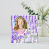 Invitation Princesse violette fête d'anniversaire (Debout devant)