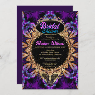 Invitation Princesse violette Fête des mariées lunaire