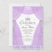 Invitation princesse violette luxueuse pétillante Quinceanera (Devant)