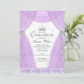Invitation princesse violette luxueuse pétillante Quinceanera (Debout devant)