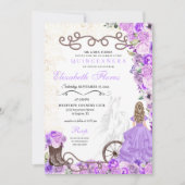 Invitation Princesse violette occidentale Floral Charra Quinc (Devant)