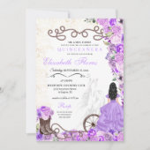 Invitation Princesse violette occidentale Floral Charra Quinc (Devant)