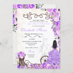 Invitation Princesse violette occidentale Floral Charra Quinc
